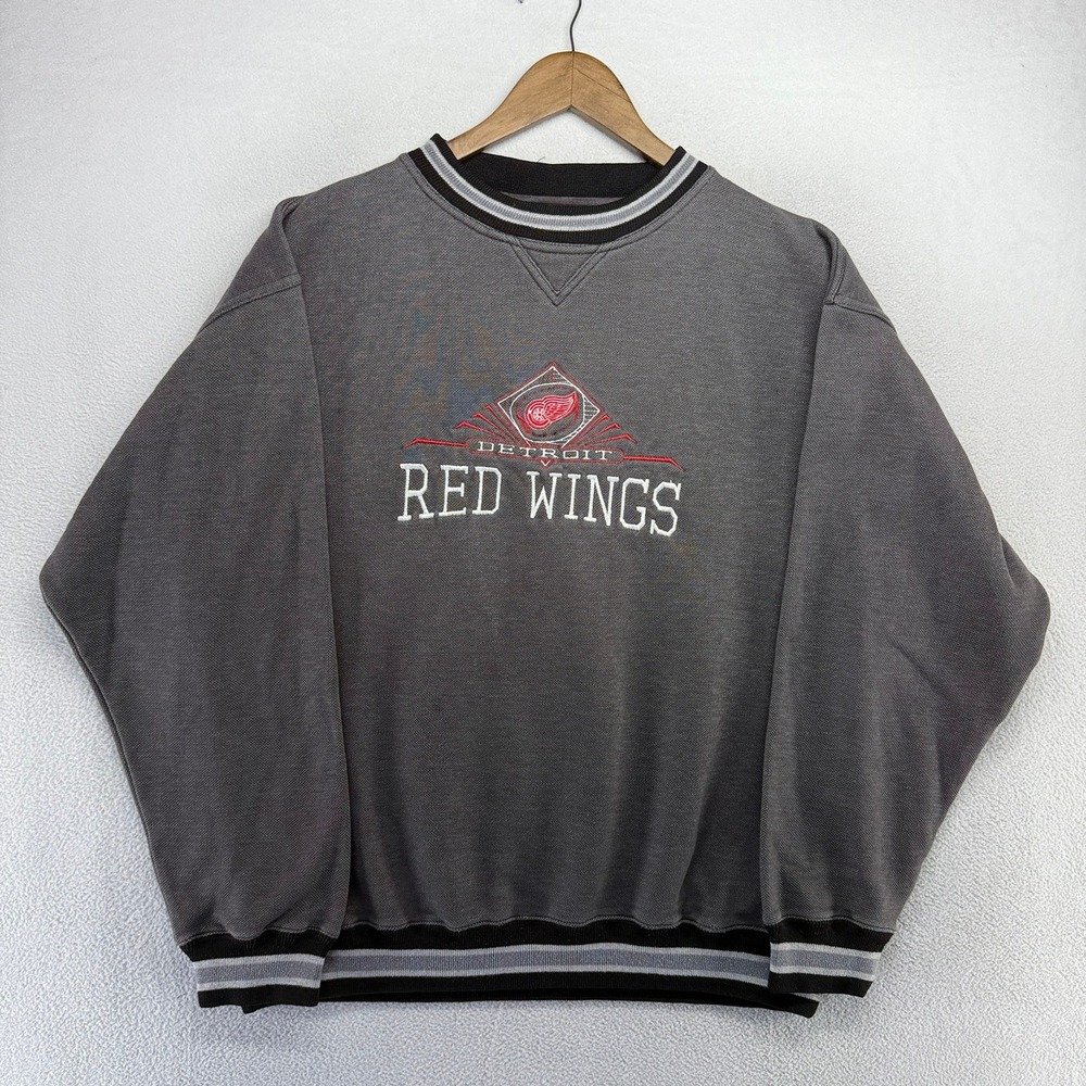Vintage Detroit Red Wings Sweatshirt Mens XL NHL Hockey Crewneck Embroidered